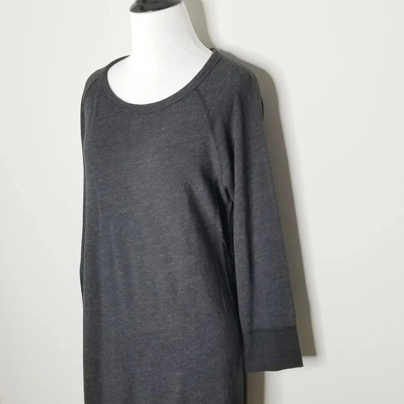 Standard James Perse Gray Vintage Fleece Raglan Long Sleeve Dress 3 - Picture 3 of 8